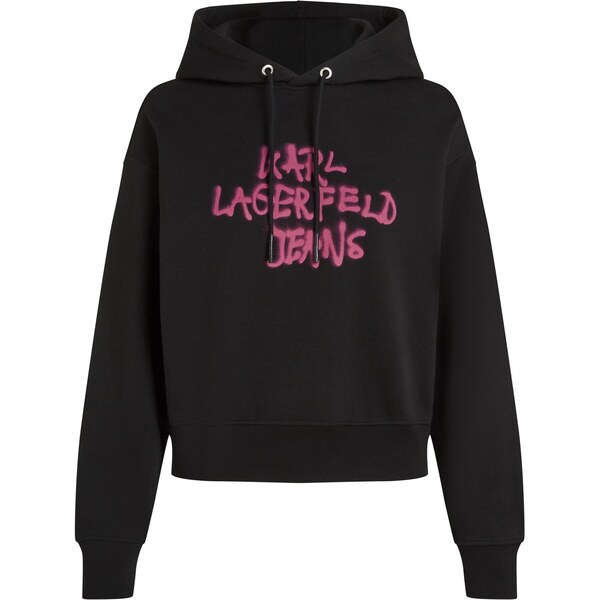 KARL LAGERFELD JEANS Mikina Graffiti ružová / čierna 66239931