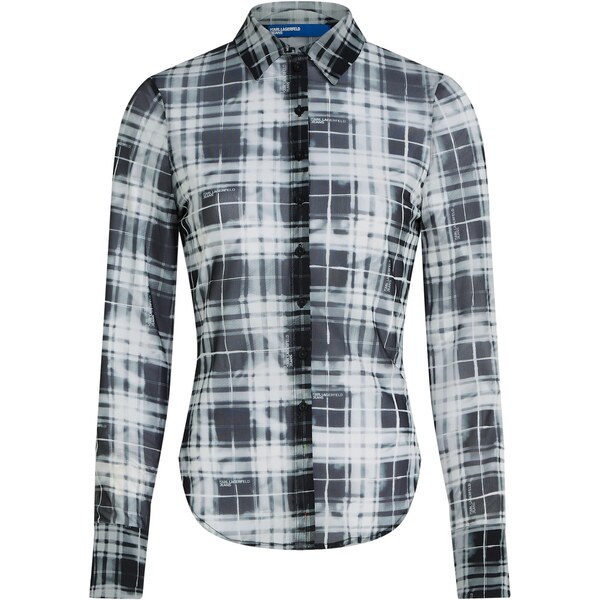 KARL LAGERFELD JEANS Blúzka Check Mesh čierna / biela 66239942