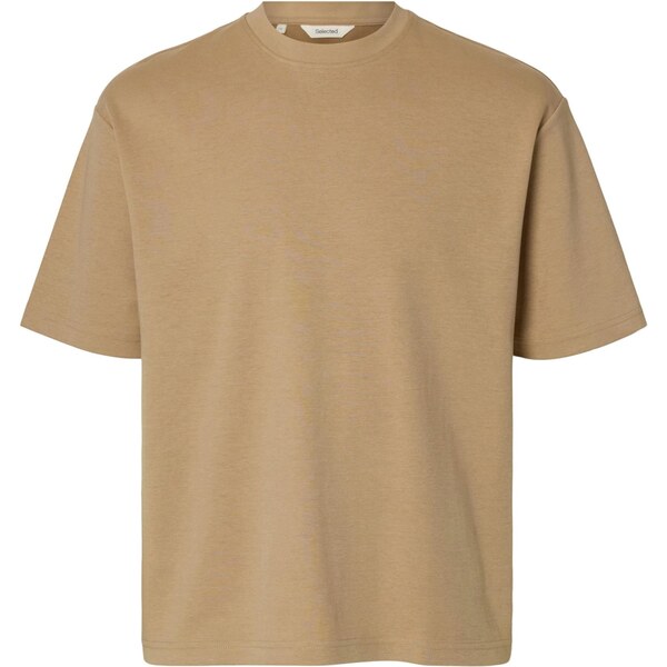 SELECTED Tričko SLHOSCAR svetlohnedá 66240278