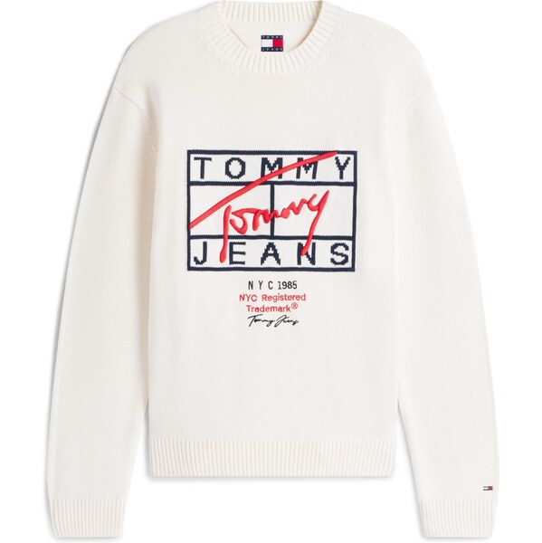 Tommy Jeans Sveter námornícka modrá / červená / čierna / biela 66240349