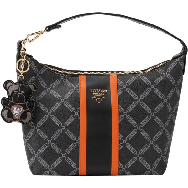 19V69 ITALIA Kabelka na rameno Marca tmavosivá / oranžová / čierna 66240562