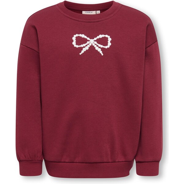 Only Mini Mikina KMGKATE karmínovo červená / biela 66240720