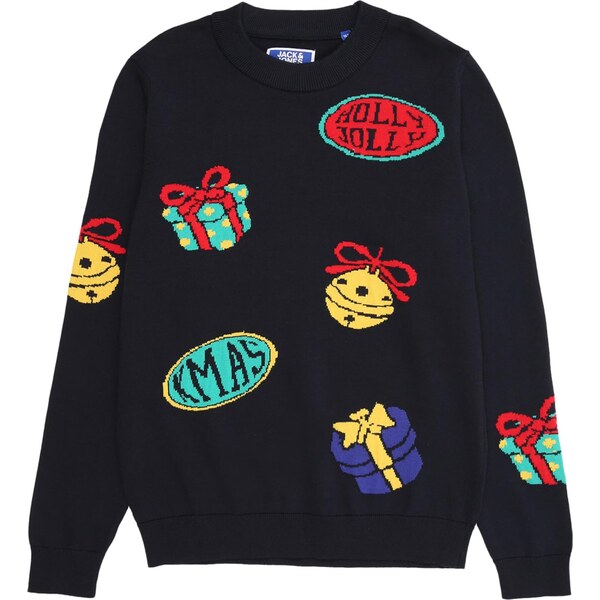 Jack & Jones Junior Sveter JORHOLIDAY tyrkysová / tmavomodrá / žltá / 66240891