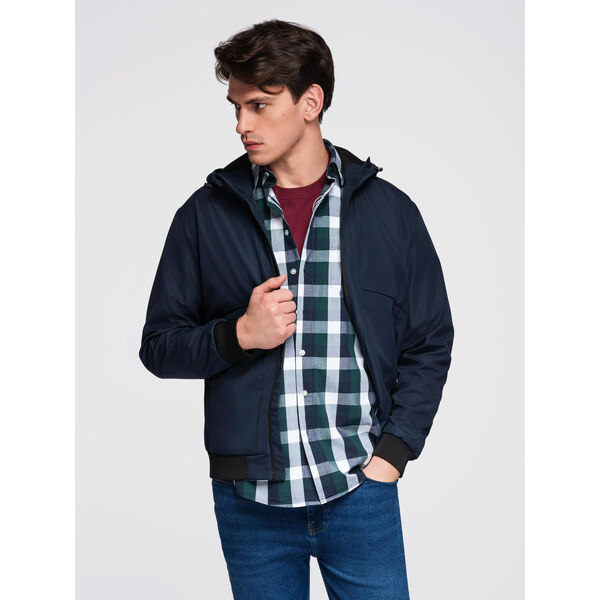 Ombre Mens lightweight jacket with hood and mesh lining 66260022