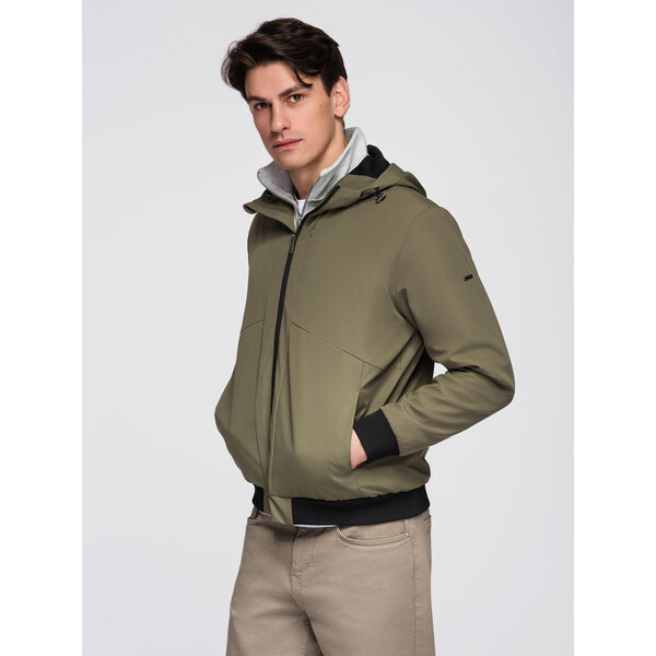 Ombre Mens lightweight jacket with hood and mesh lining 66261129