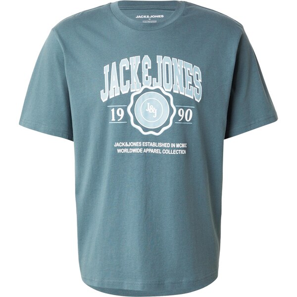 JACK & JONES Tričko JJMAKO modrozelená / nebesky modrá / biela 66240946