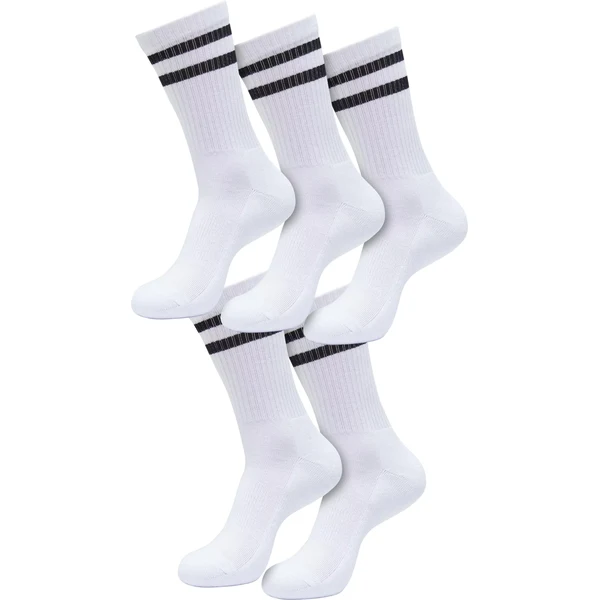 Urban Classics Double Stripe Socks 5-Pack white/black 66244189