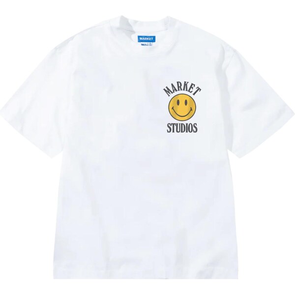 Market Smiley Upside Down Lockup T-Shirt White - Pánske - Tričko 66362021