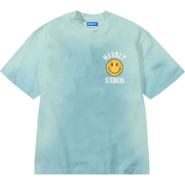 Market Smiley Upside Down Lockup T-Shirt Retro Blue - Pánske - Tričko 66362026