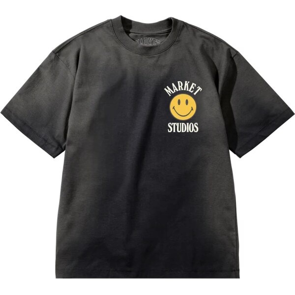 Market Smiley Upside Down Lockup T-Shirt Jet Black - Pánske - Tričko 66362027