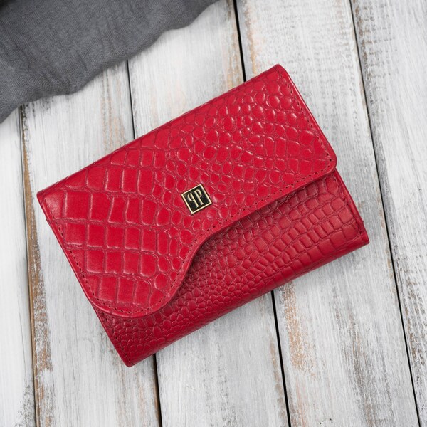 Paolo Peruzzi Dámska kožená peňaženka malá s ochranou RFID | červená T 66246153