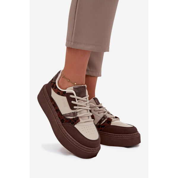 Big Star Shoes Dámske tenisky na platforme Big Star - hnedo-béžové 66736379