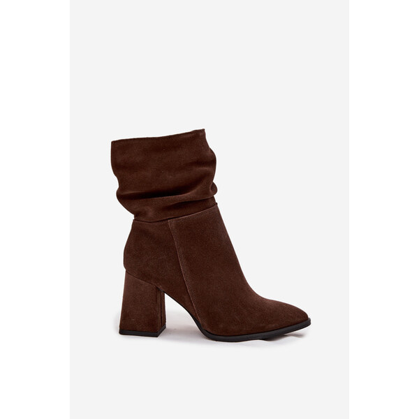 Kesi Dámska zateplená členková obuv z prírodného semišu s remienkom - 66657363