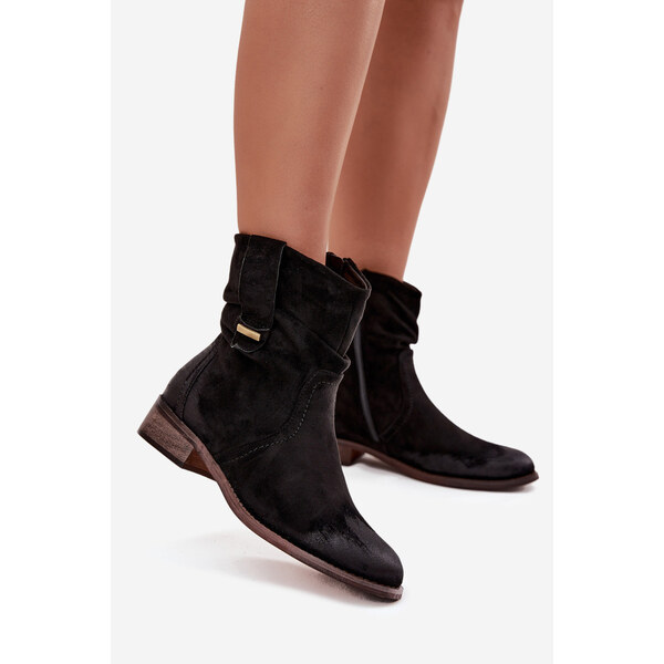 Kesi Dámska zateplená členková obuv s nízkym podpätkom a remienkom 66863300