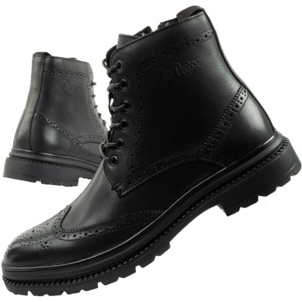 Lee Cooper pánske topánky sable topánky topánky smart kožené čierne 66657532