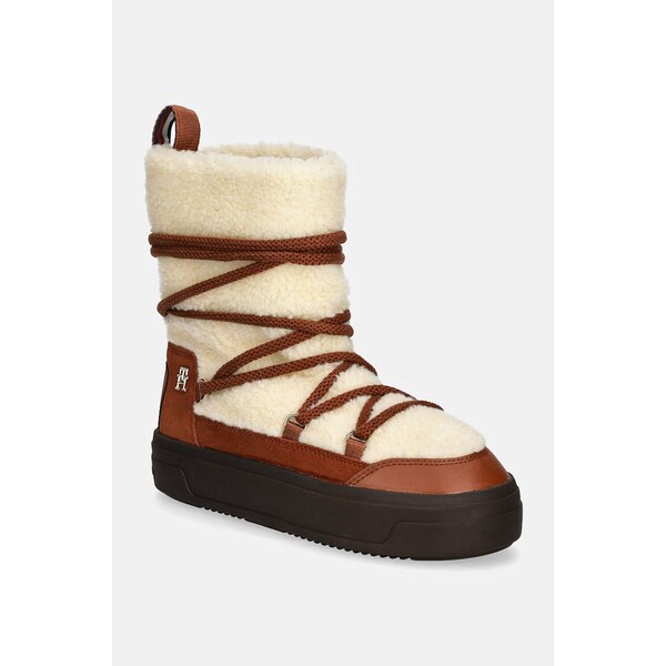 Snehule Tommy Hilfiger LACE-UP FAUX SHEARLING SNOWBOOT 57240166