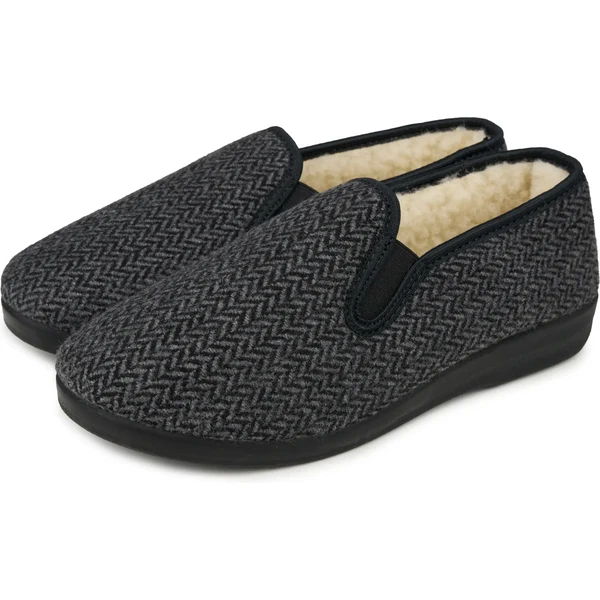 Vlnka Pánske protišmykové papuče s ovčou vlnou Merino sivá veľkosti 66405283