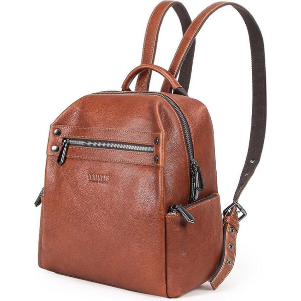 Contacts dámsky kožený batoh Procope Hnedý 10L 65228124