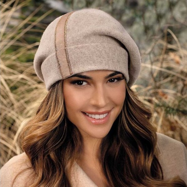 Krumlovanka Zimná dámska čiapka 100% vlna Woolmark - béžový melange W 66247580