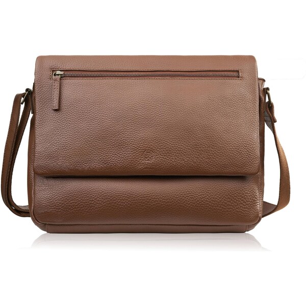 Paolo Peruzzi Pánska kožená taška cez rameno na notebook | hnedá IM-03 66248236