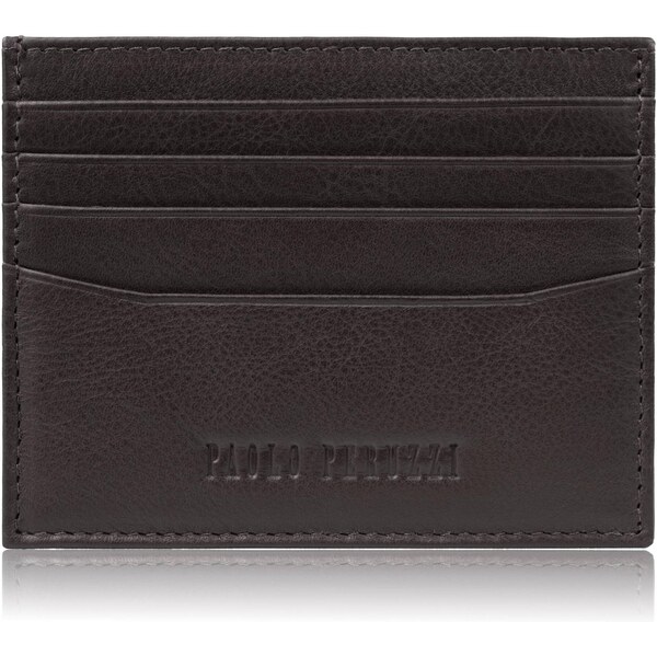 Paolo Peruzzi Kožené praktické puzdro na kreditné karty s RFID | hnedá 66248228