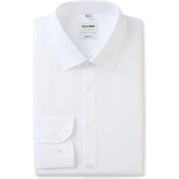 Pánska biela bavlnená Comfort Stretch košeľa OLYMP body fit 48595045