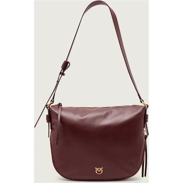 Pinko Kožená kabelka na rameno Zip Around Classic 66248338