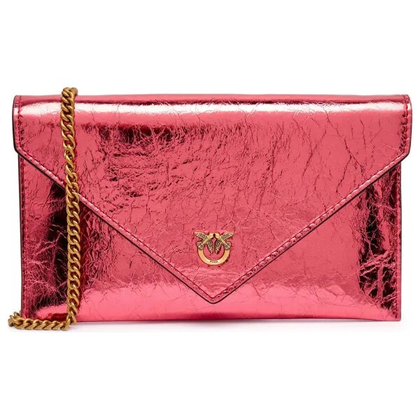 Pinko Kožená listová kabelka FLAT PURSE MINI 64892156