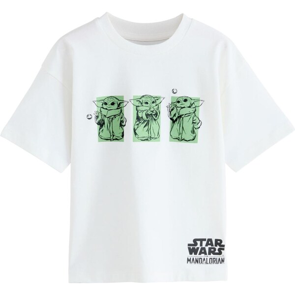 Next Tričko Mandalorian zelená / čierna / biela 66257482