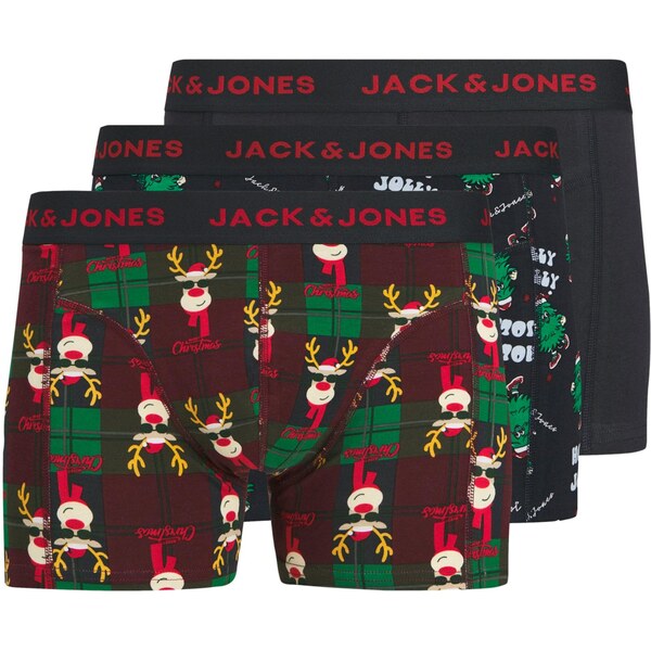 JACK & JONES Boxerky Jacrudolph námornícka modrá / hnedá / červená / 66257577