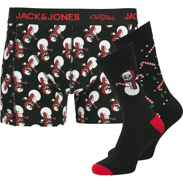 JACK & JONES Boxerky JACSNOW SKULLS zelená / tmavočervená / čierna / 66257580