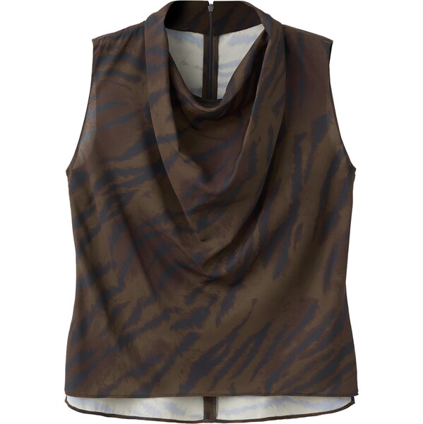 MANGO Blúzka GRETA námornícka modrá / hnedá / sépiová 66257703