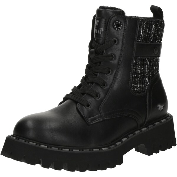 MUSTANG Šnurovacie členkové čižmy čierna 66257785