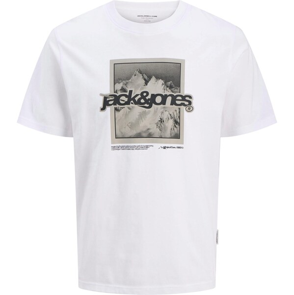 JACK & JONES Tričko JCOFLARE tmavošedá / čierna / biela 66257843