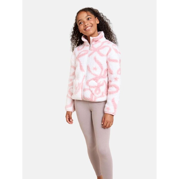 Lipsy Flisová bunda ružová / biela 66257923