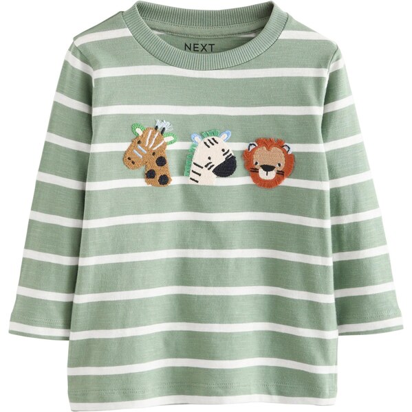 Next Tričko hnedá / zelená / biela 66258045