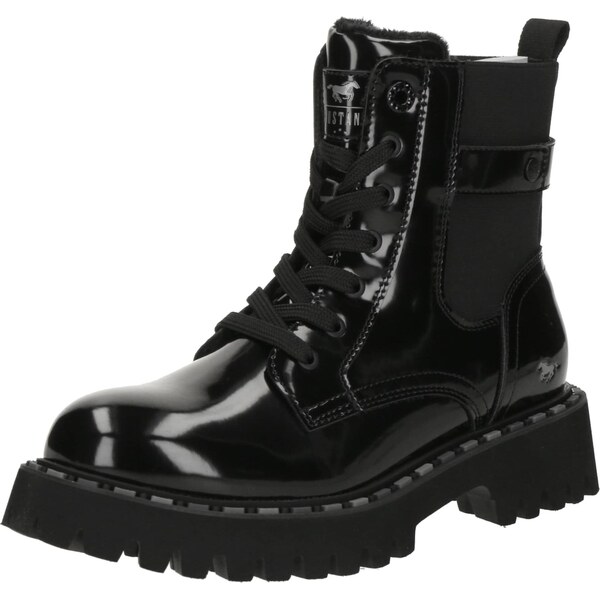 MUSTANG Šnurovacie členkové čižmy čierna 66258070