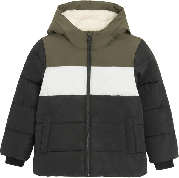 Cool Club Zimná bunda tmavosivá / zelená / biela 66258106
