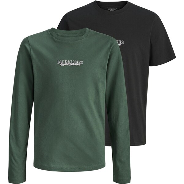 Jack & Jones Junior Tričko JORBLEECKER tmavozelená / čierna / biela 66258261