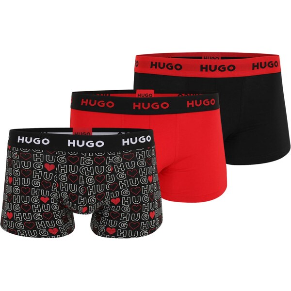 HUGO Boxerky červená / čierna / biela 66258257