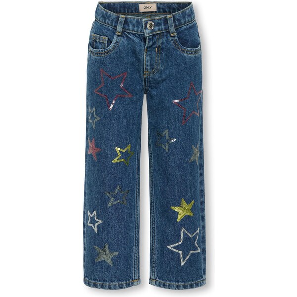 Only Mini Džínsy KMGCARLY modrá denim / zlatá / tmavočervená / 66258357