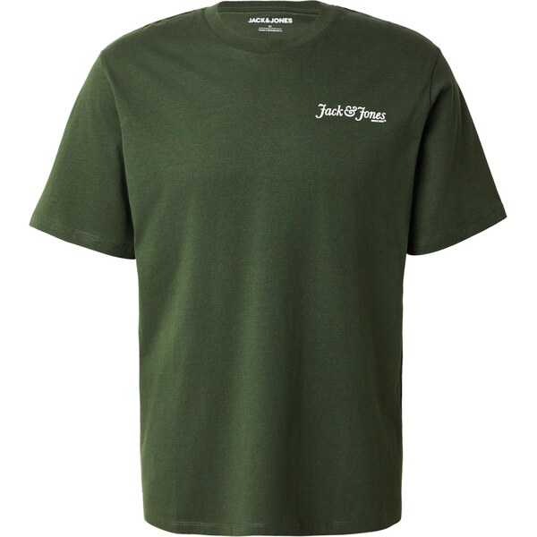 JACK & JONES Tričko JJYUKI tmavozelená / biela 66258607