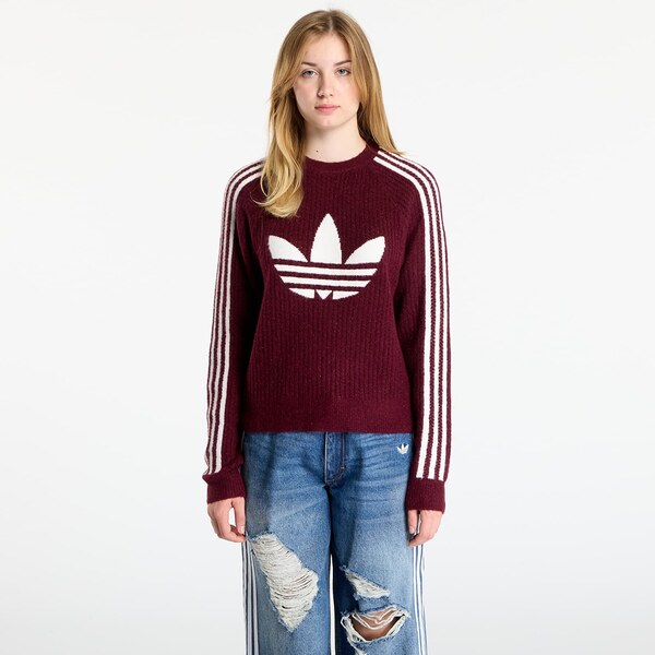 adidas Originals Sveter adidas Lurex Knit Crew Maroon XS 66260193