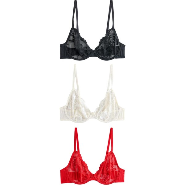 Next Podprsenka červená / čierna / biela 66263186