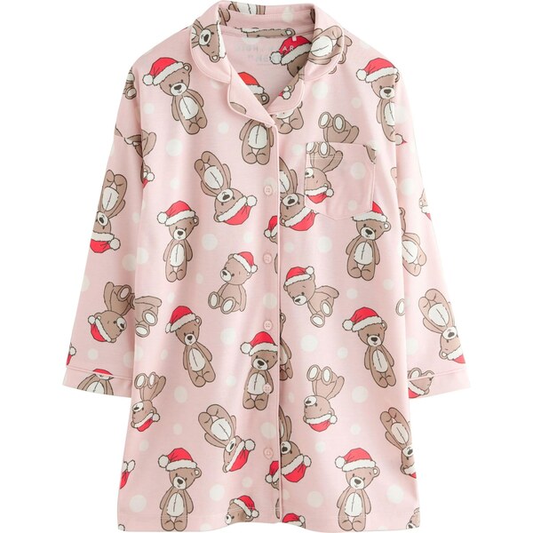 Next Nočná košieľka krémová / svetlohnedá / ružová / červená 66263188