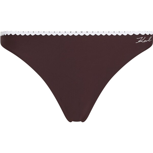 Karl Lagerfeld Bikinové nohavičky tmavohnedá / biela 66263249