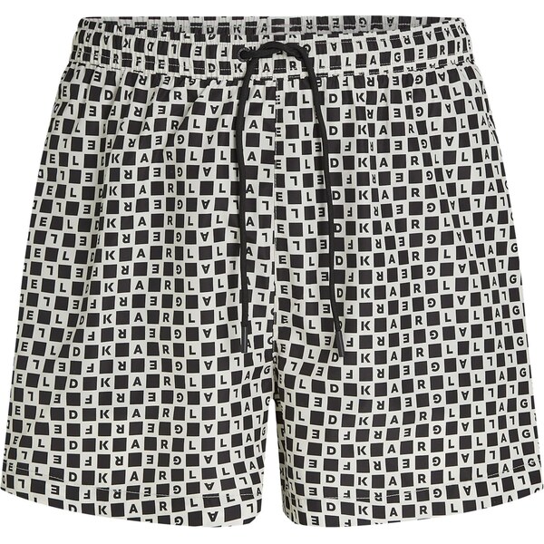 Karl Lagerfeld Plavecké šortky čierna / biela 66263312