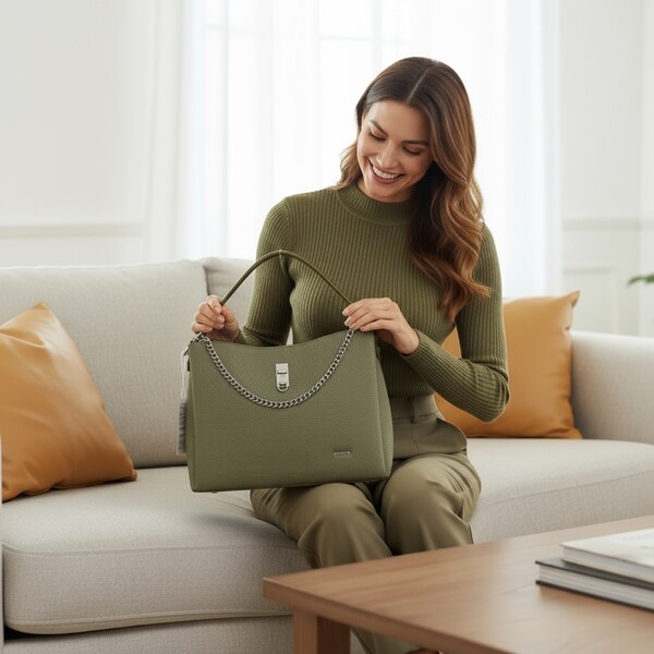 JOHN-C Zelená elegantná kabelka s retiazkou Valencia Verde 66264996