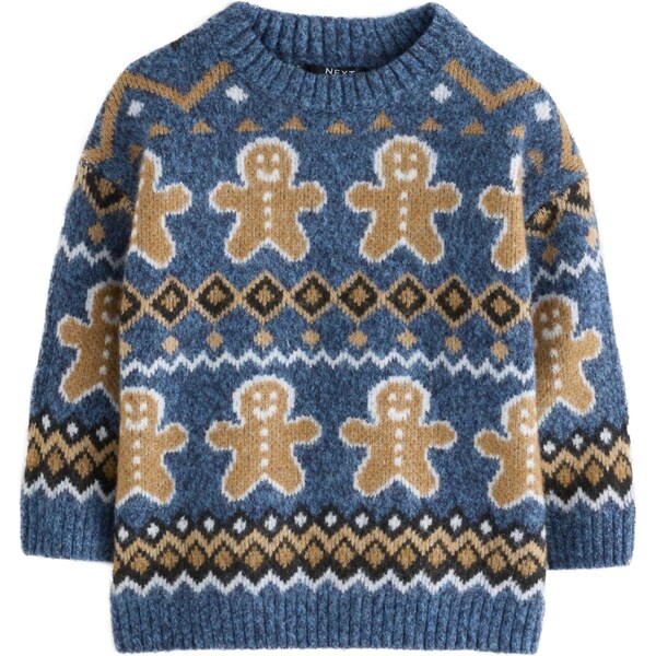 Next Sveter námornícka modrá / hnedá / čierna / biela 66274611