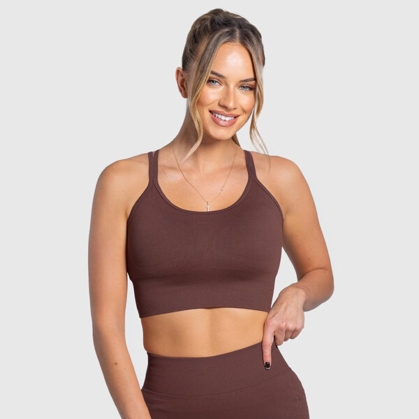 Dámska športová podprsenka Iron Aesthetics Ultimate, hnedá 66275986